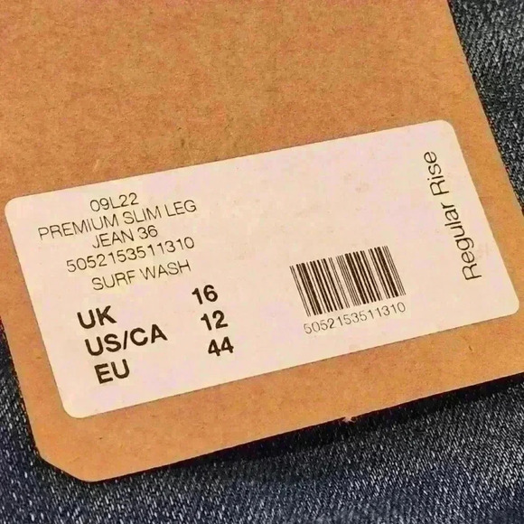 NEW NWT Heritage Denim Premium Slim Leg Jeans Surf Wash $125 - Picture 7 of 9